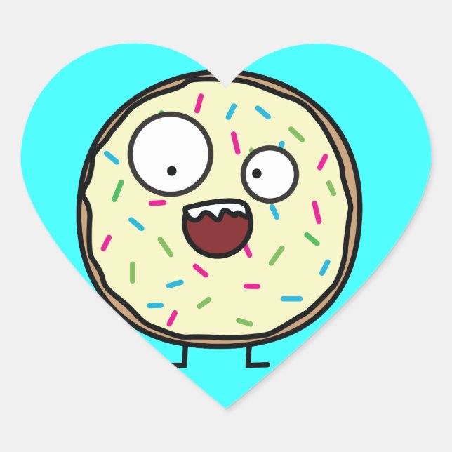 Crazy Donut sprinkles Vanille eisig süße Nachspeis Herz-Aufkleber (Vorderseite)