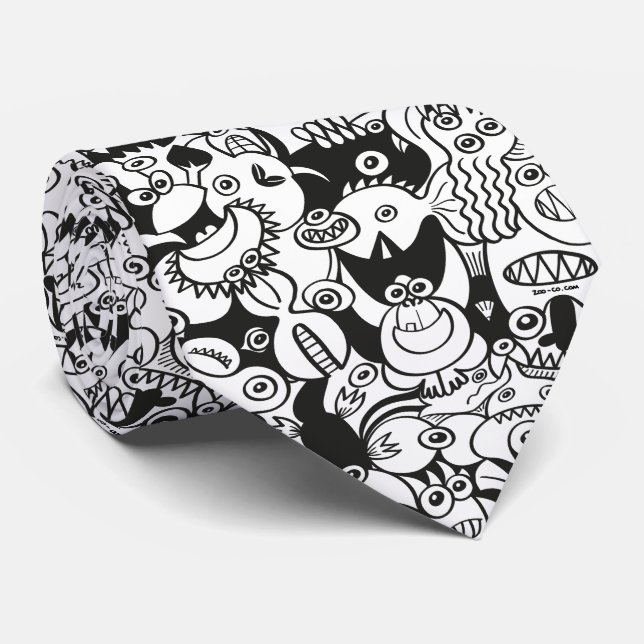 Crazy Doodles, die sich in einem nahtlosen Muster- Krawatte (Gerollt)