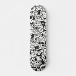 Crazy Doodles, die sich in einem nahtlosen Muster- Skateboard