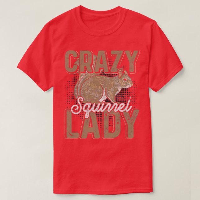 Crazy Eichhörnchen Lady Women Grunge T-Shirt (Design vorne)