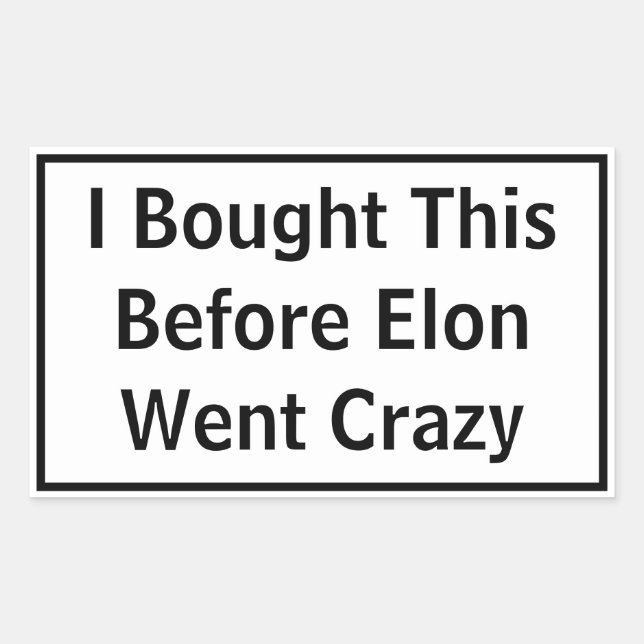 Crazy Elon Sticker für Tesla (Vorderseite)