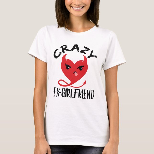 Crazy Ex-Girlfriend Funny Devil Red Heart T-Shirt (Vorderseite)