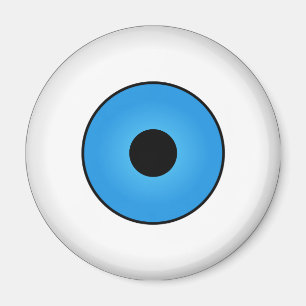 Crazy Eyeballs Halloween Kühlschrankmagnet Blue