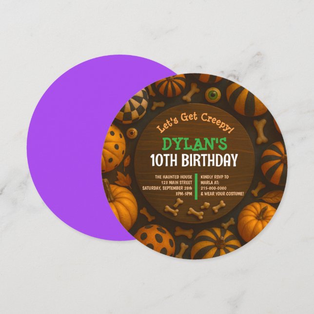 CRAZY EYEBALLS Halloween Party Einladung (Vorne/Hinten)