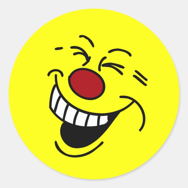 Crazy Face Grumpey Runder Aufkleber (Vorderseite)