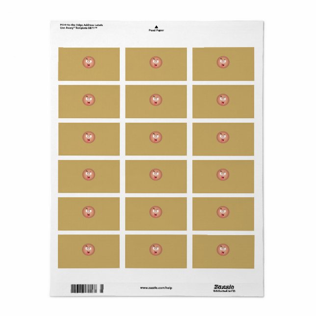 Crazy Face Labels Adressaufkleber (Vorne)