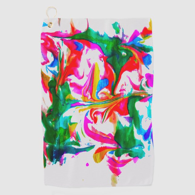 Crazy Farben Golfhandtuch (Vorderseite)