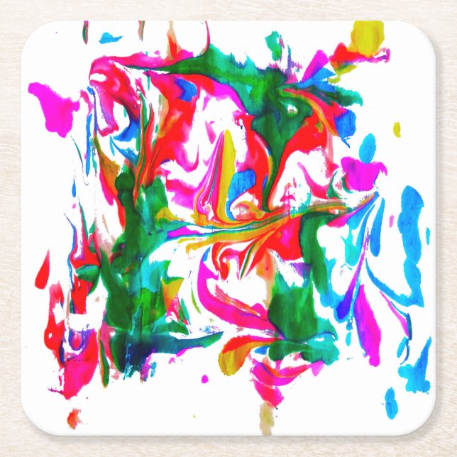 Crazy Farben Rechteckiger Pappuntersetzer (Vorderseite)