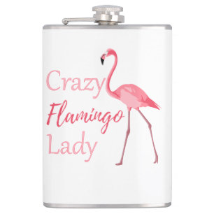 Crazy Flamingo Lady Funny Flamingo Flachmann