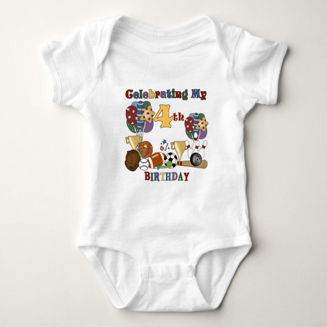 Crazy For Sports 4th Birthday T-shirts et cadeaux (Devant)