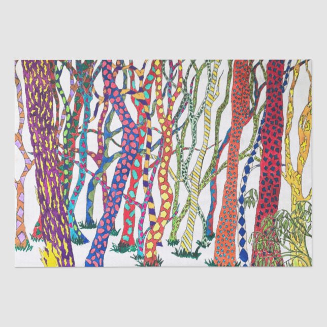 Crazy Forest bunt Spaß glücklich Seidenpapier (Vorderseite)