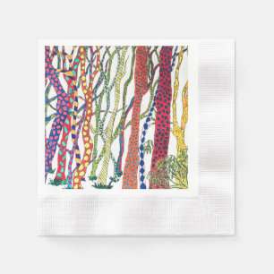 Crazy Forest glücklich bunt Serviette