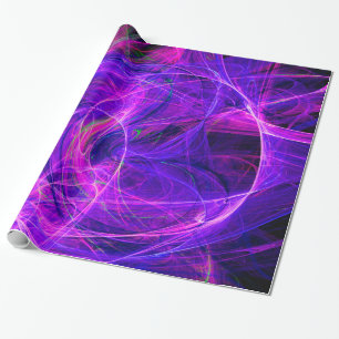 CRAZY FOTON Abstrakt Lila Blue Fraktale, Wirbel Geschenkpapier