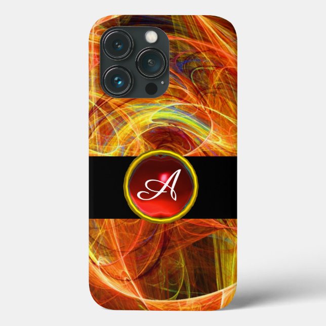CRAZY FOTON RED RUBY GEM STONE MONOGRAM Case-Mate iPhone HÜLLE (Rückseite)