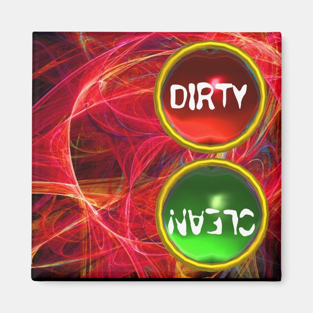 CRAZY FOTON UND RED GREEN GEMS Dirty Clean Magnet (Vorne)