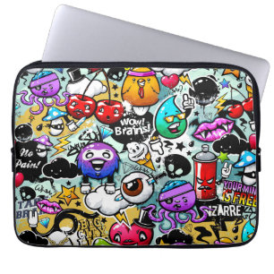 Crazy Frucht und Gemüse Graffiti Laptopschutzhülle