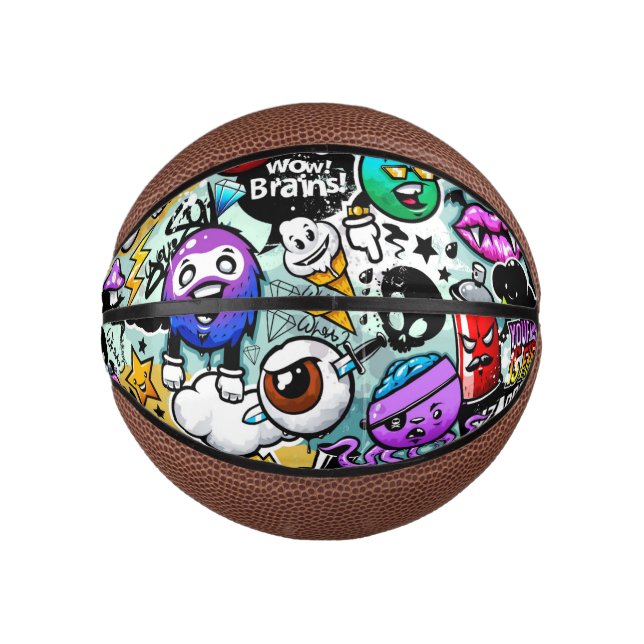 Crazy Frucht und Gemüse Graffiti Mini Basketball (Vorderseite)