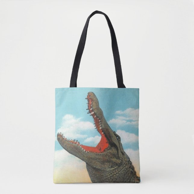 Crazy Fun Alligator Chomp Schulter Tasche (Vorderseite)