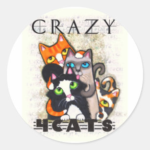 Crazy für Aufkleber für Katzen