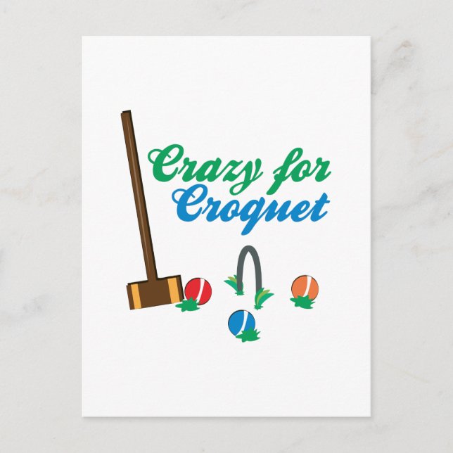 Crazy für Croquet Postkarte (Vorderseite)