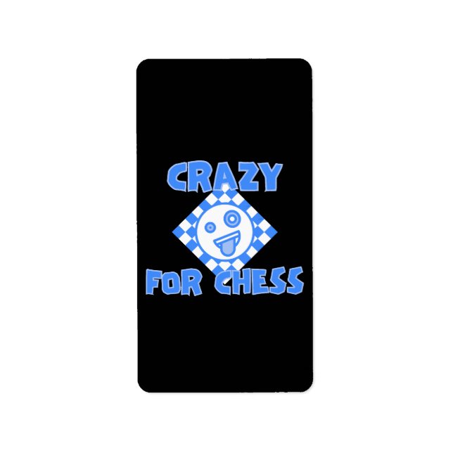 Crazy für Schach Adressaufkleber (Vorne)