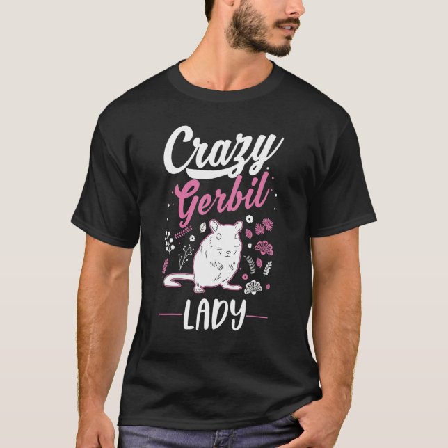 Crazy Gerbil lady Racing Rat Girl 1 T-Shirt (Vorderseite)