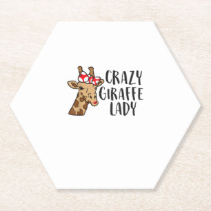 Crazy Giraffe Lady Women Giraffen Untersetzer