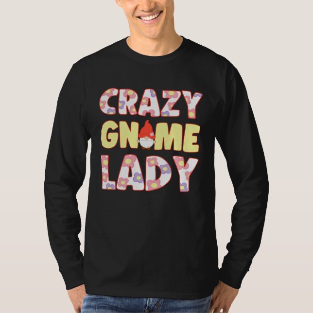 Crazy Gnome Lady With Elf Garden Miniature T-Shirt (Vorderseite)
