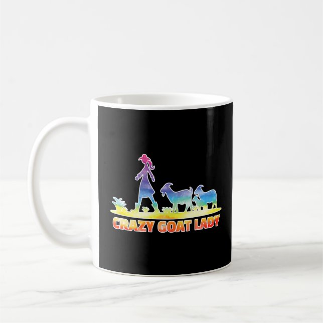 Crazy Goat Lady Fun Goat Owner Kaffeetasse (Links)