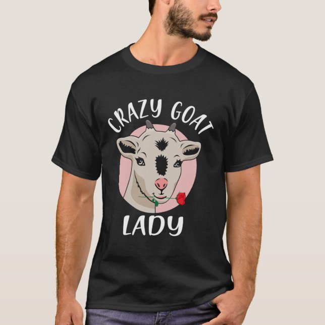 Crazy Goat Lady  Goat  Valentine s Day T-Shirt (Vorderseite)