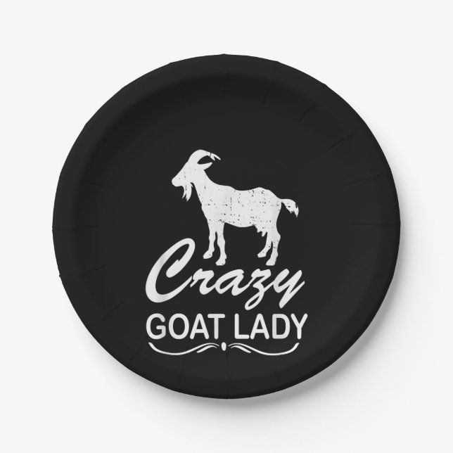 Crazy Goat Lady Shirt Goat, Goat Bauer Gift Pappteller (Vorderseite)