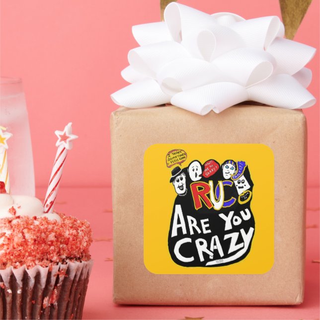 Crazy Good Vibes, lebendig Quadratischer Aufkleber (Party)