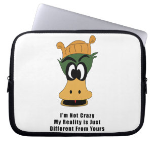 Crazy Green Cartoon Duck andere Realität Laptopschutzhülle