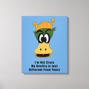 Crazy Green Cartoon Duck andere Realität Leinwanddruck