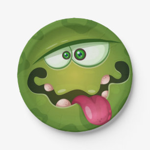 Crazy Green Monster Face Pappteller