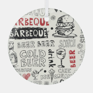 Crazy GRILLEN: Whimsical Doodle Art Ornament Aus Glas