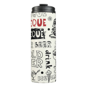 Crazy GRILLEN: Whimsical Doodle Art Thermosbecher