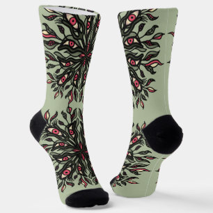 Crazy grüne Hexe gruselige Natur psychedelisch Socken