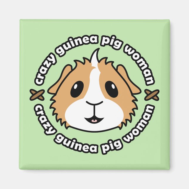 Crazy Guinea Pig Woman Kühlschrankmagnet (Vorne)