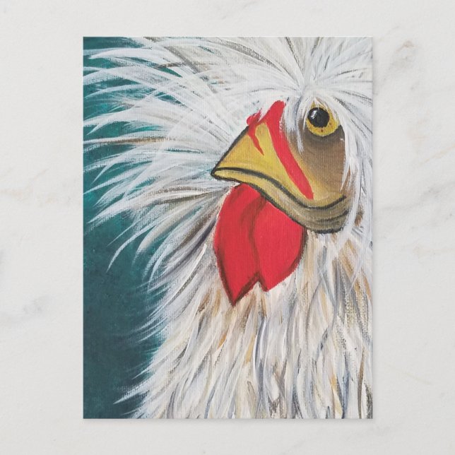 Crazy Hair Chicken Postkarte (Vorderseite)