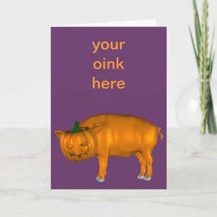 Crazy Halloween Pig Karte