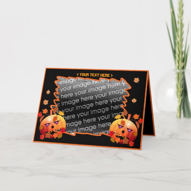 Crazy Halloween Pumpkins (Foto-Rahmen) Karte (Vorderseite)