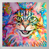 Crazy Happy Maine Coon Cat Kunstvoll wandern