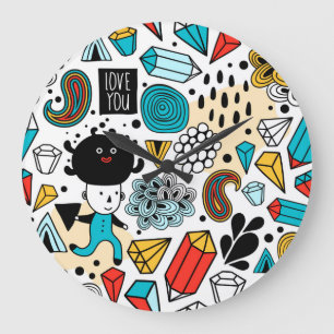 Crazy head große wanduhr
