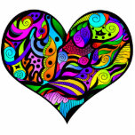 Crazy Heart Foto Skulptur<br><div class="desc">Dekorieren Sie Ihre Zuhause oder Ihr Büro mit dieser reizvollen Crazy Heart Foto Skulptur. Crazy Heart ist ein originelles, skurriles Design von Debi Payne Designs. Mit seinen leuchtenden, lebhaften Farben ist das Herz mit einem abstrakten Design wilder Formen gefüllt, um Emotionen von Spaß und Glück zu schaffen. Ideal für den...</div>