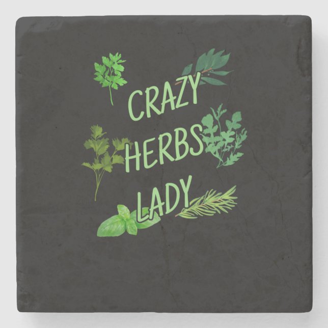 Crazy Herbs Lady Steinuntersetzer (Vorderseite)