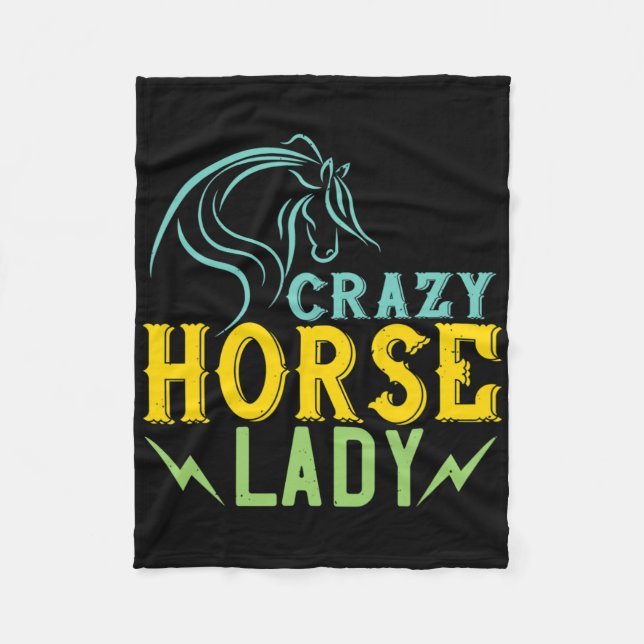 Crazy Horse Lady Reitpferd Lover - Reiten Fleecedecke (Vorderseite)