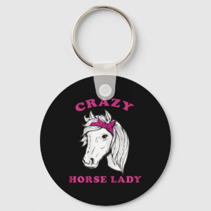 Crazy Horse Lady Reitsport Pferde Spaß Schlüsselanhänger