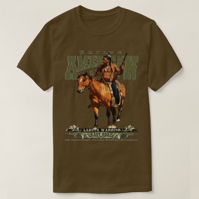 Crazy Horse Lakota Warrior T-Shirt (Design vorne)
