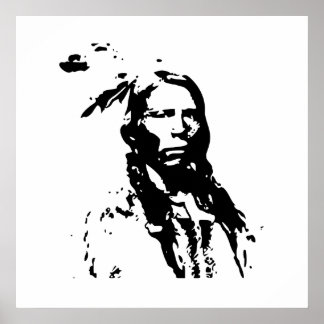 Crazy Horse Native American Leader Canvas Print Poster